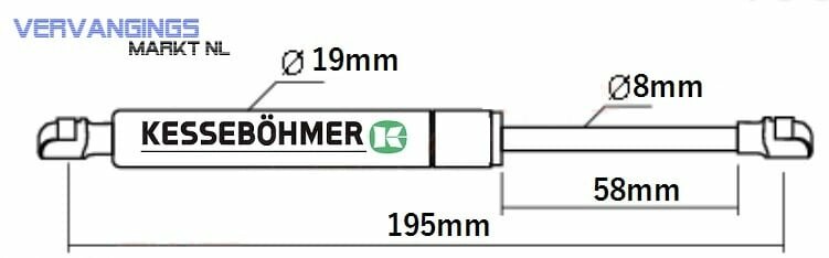 Kessebohmer 200N gas spring Lift o mat