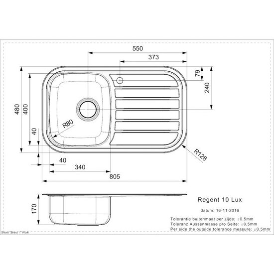 Reginox R27936 Regent 10 RVS