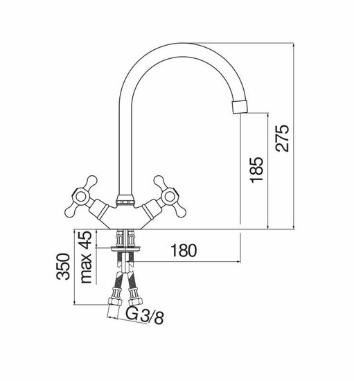 Doeco Keukenkraan Princess 51179 MK51179C