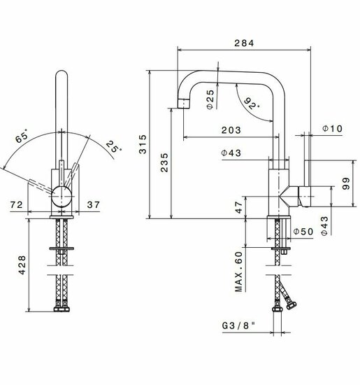 Newform Keukenkraan Real 63420 MK63420I