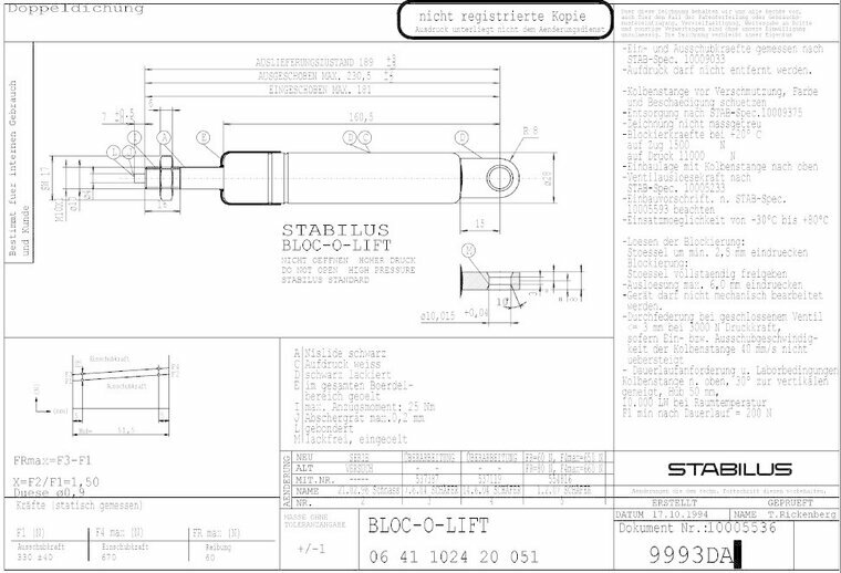 Stabilus 9993DA 0330N