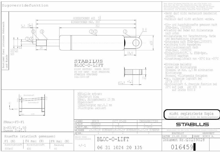 Stabilus 016459 300N