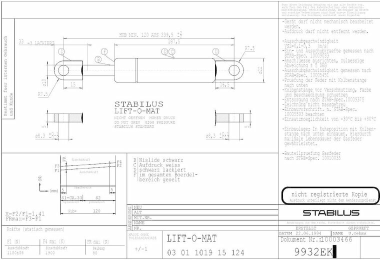 Stabilus 9932EK 1150N