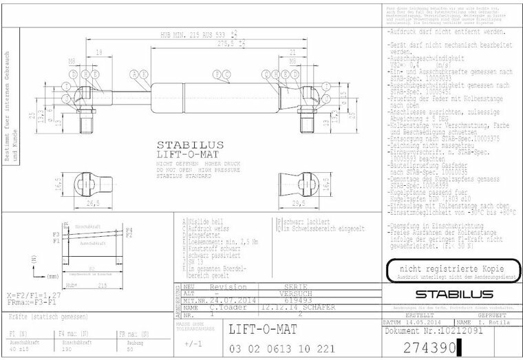 Stabilus 274390 40N