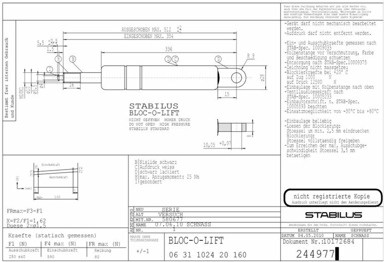 Stabilus 244977 250N