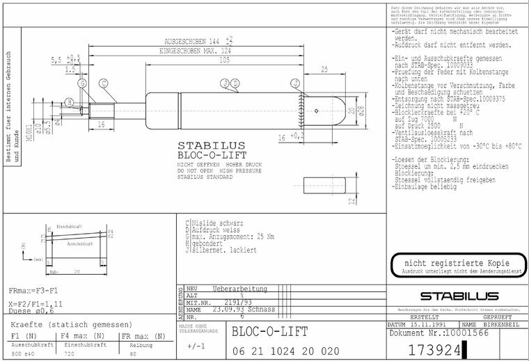 Stabilus 173924 0500N