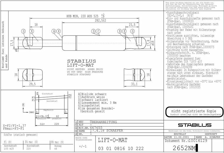 Stabilus 2652NM 0100N