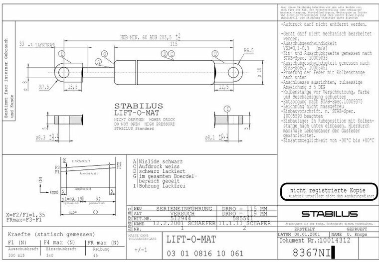 Stabilus8367NI 330N