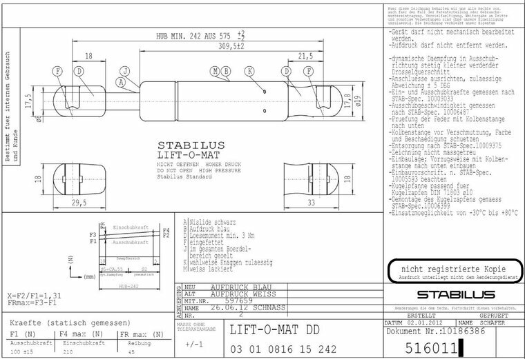 Stabilus516011 100N