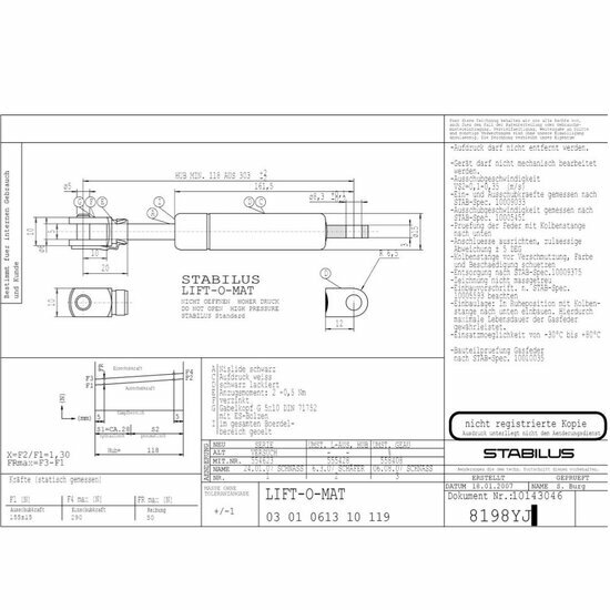 Stabilus 8198YJ 155N