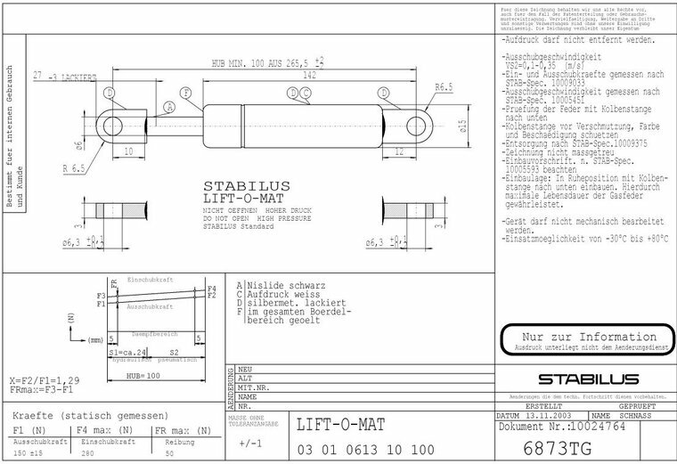 Stabilus 6873TG 150N