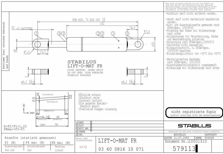 Stabilus 579113 550N