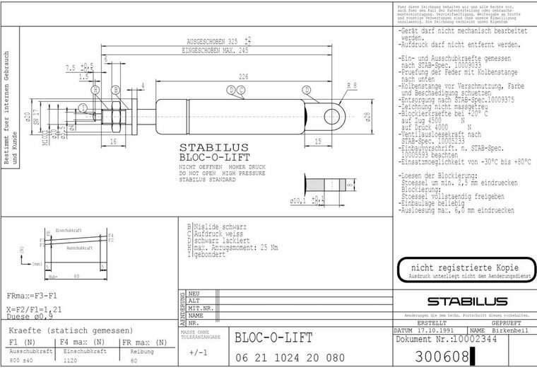 Stabilus 300608 800N