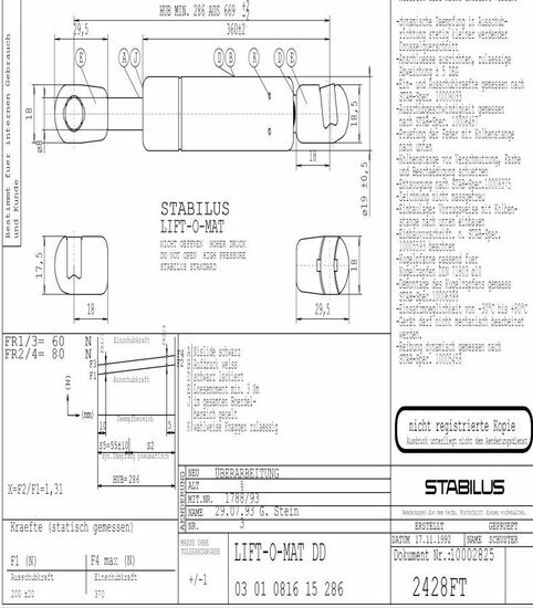 Stabilus 2428FT 200N