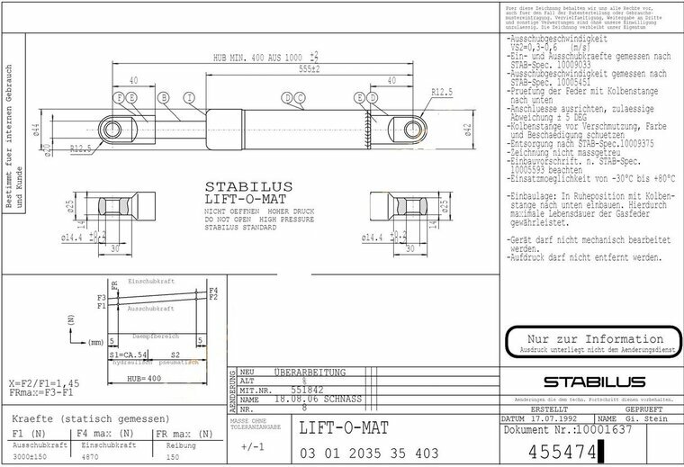 Stabilus 455474 3000N