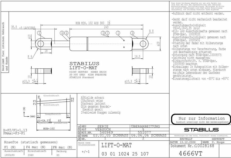 Stabilus 4666VT 1850N