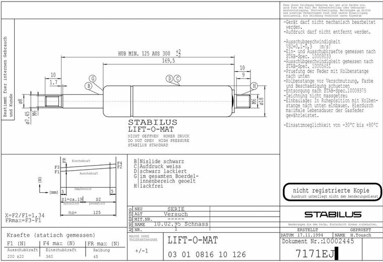 Stabilus7171EJ 200N