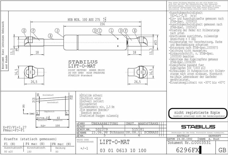 Stabilus6296FX 50N