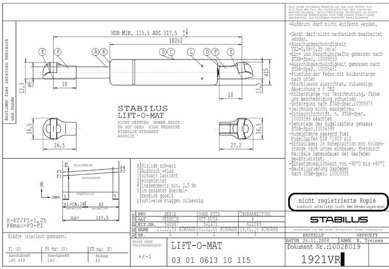 Stabilus 1921VR 0280N