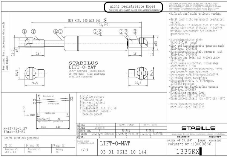 Stabilus 1335KX 0100N