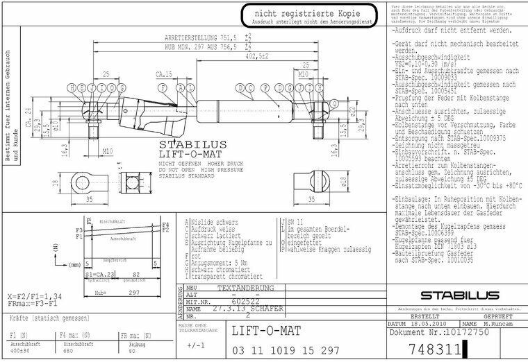 Stabilus 748311 0400N