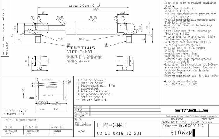 Stabilus 5106ZM 0110N