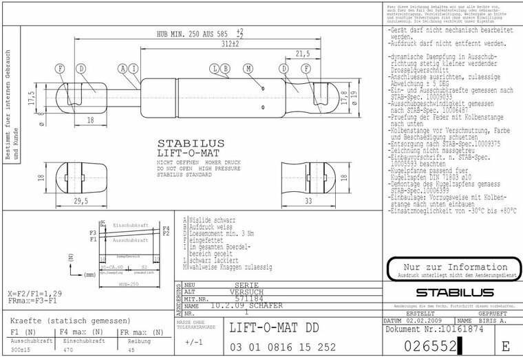 Stabilus 026552 300N