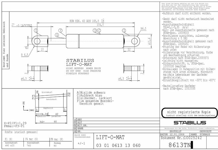 Stabilus 8613TN 0480N