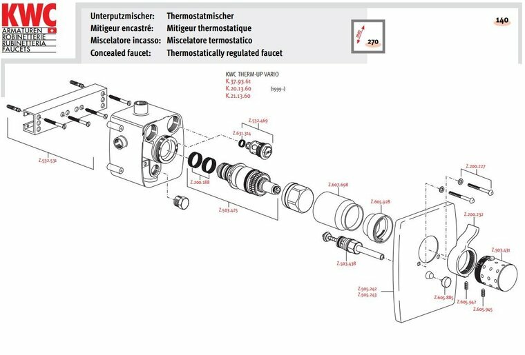 KWC Therm-up Vario K.38.93.61 onderdelen