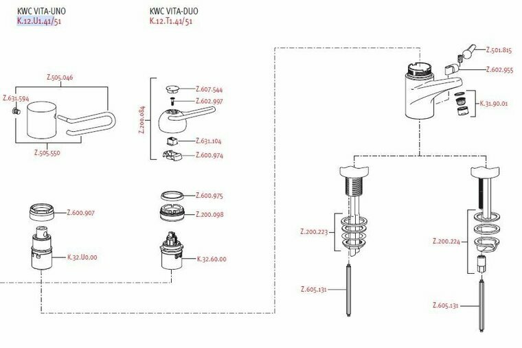 KWC Vita-Uno K.12.U1.41/51 onderdelen