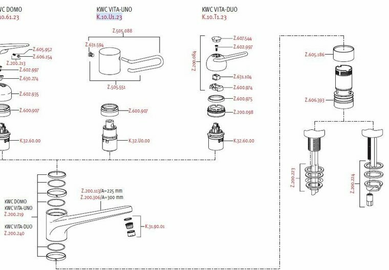 KWC Vita-Uno K.10.U1.23 onderdelen