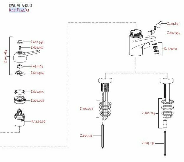 KWC Vita-Duo K.12.T1.41/51 onderdelen