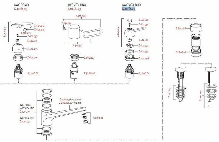 KWC Vita-Duo K.10.T1.23 onderdelen