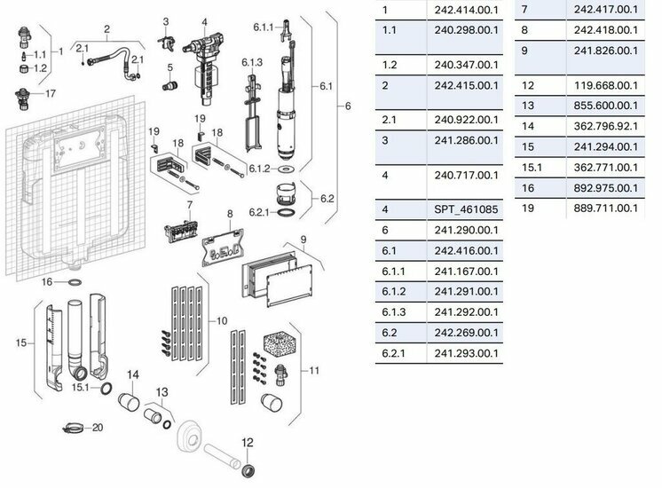 Geberit Sigma UP700 / UP720 onderdelen