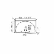 Draaiplateau keukenkast Pro VMXDRAAIH750 halfrond 750mm