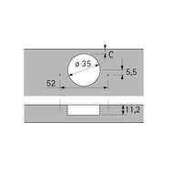 Hettich slideOn 2333 14.5mm TH42